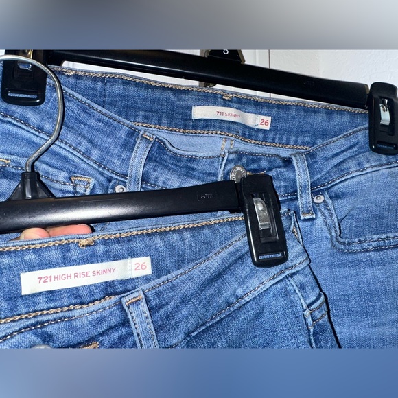 Levi Strauss Skinny Jeans Bundle Size 26 | 721 & 711 | Distressed Stretch Denim - Picture 17 of 17